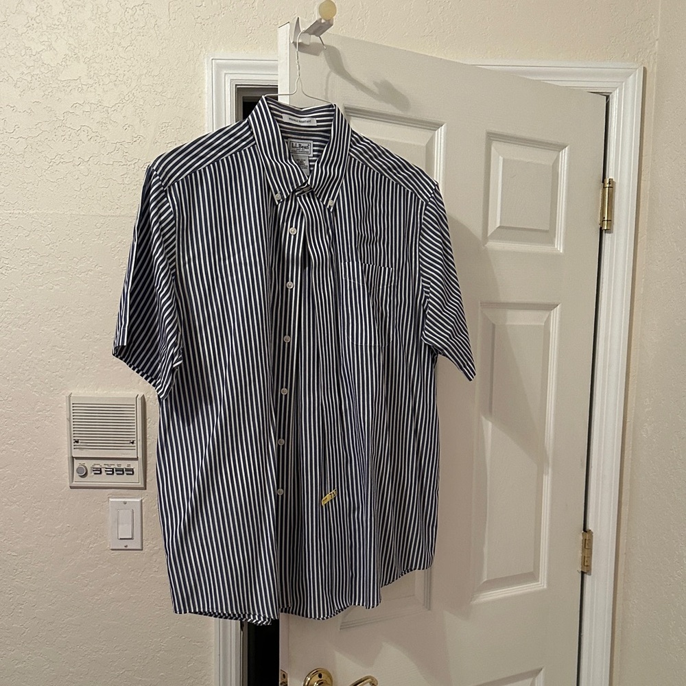 L.L. Bean Men's Large Blue Striped Shirt